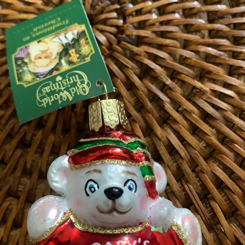 Old World Christmas Hanging Ornament Baby’s 1st Christmas Bear Please Read NWT
